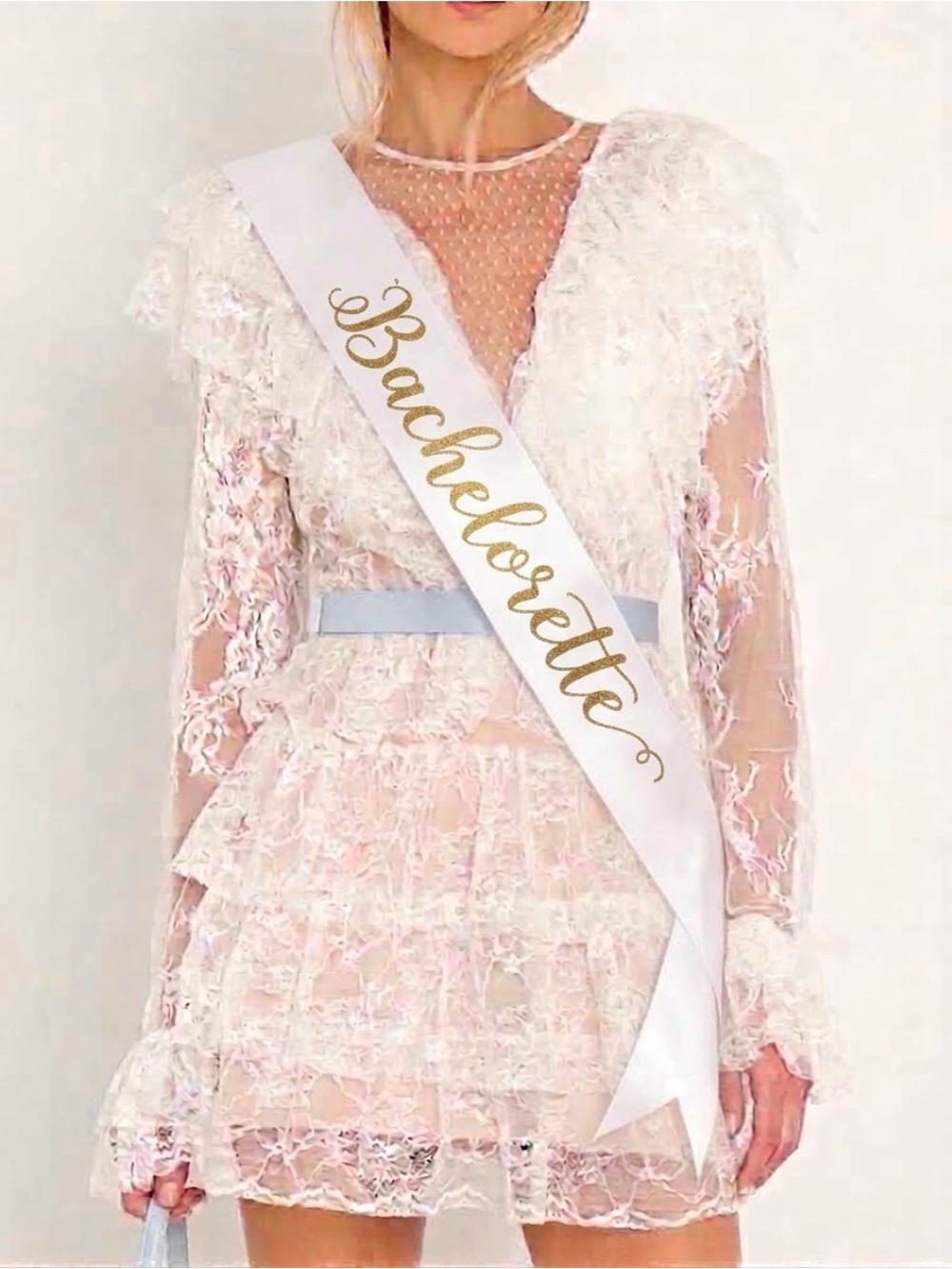 Bronx & Banco x Free People Rebecca 6 / Sm White Allover Lace Mini Bridal Dress